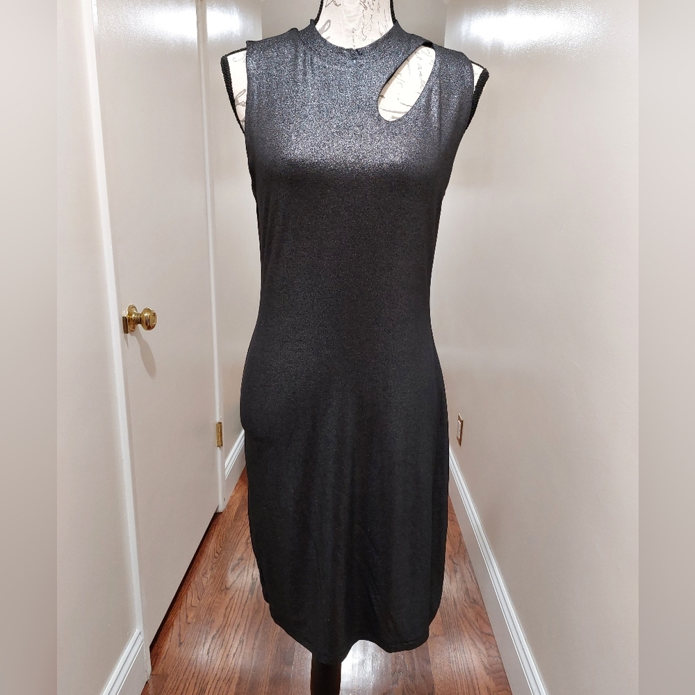 BAR lll Midi  Deep Grayish/ Black Cut Out Dress Size L